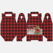 Christmas Fence Buffalo Plaid Baby Shower フェイバーボックス (見開き)