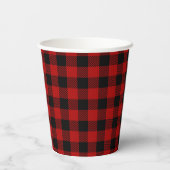 Christmas Fence Buffalo Plaid Baby Shower 紙コップ (裏面)