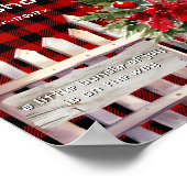 Christmas Fence Buffalo Plaid Baby Shower Welcome ポスター (角)