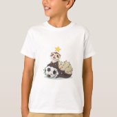 Christmas Ferret with Soccer Ball Tシャツ (正面)