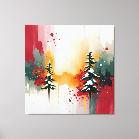 Christmas Festive Colors Frequency Abstract Winter キャンバスプリント (正面)
