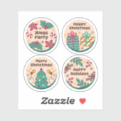 Christmas festive label collection シール (シート)