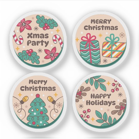 Christmas festive label collection シール (正面)