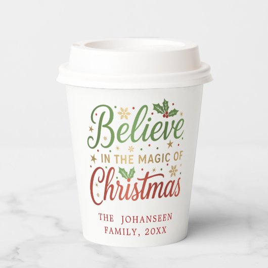 Christmas Festive Modern Party Red Typography 紙コップ (裏面)