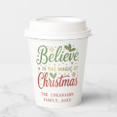 Christmas Festive Modern Party Red Typography 紙コップ (正面)