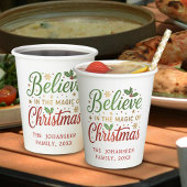 Christmas Festive Modern Party Red Typography 紙コップ