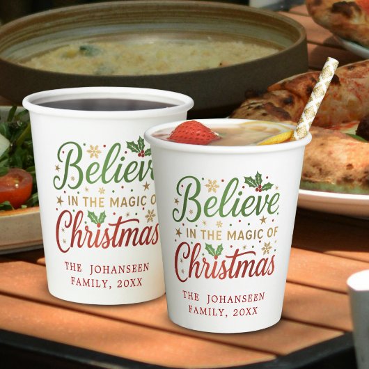 Christmas Festive Modern Party Red Typography 紙コップ