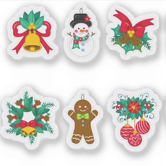 Christmas festive sticker collection シール (正面)