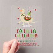 Christmas Fiesta Llama Holiday Party アクリル招待状 (インサイチュ (ポータブル))