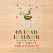 Christmas Fiesta Llama Holiday Party アクリル招待状 (正面)