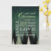Christmas Filled with Joy Peace Hope Love Family カード (黄色い花)
