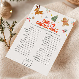 Christmas Finish the Christmas Phrase Game シーズンカード