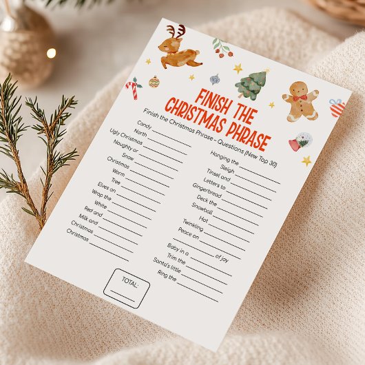 Christmas Finish the Christmas Phrase Game シーズンカード