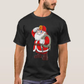Christmas Firefighter Santa Hat T Funny Gift Decor Tシャツ (正面)