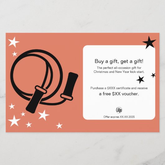 Christmas Fitness Gift Certificate Promotion チラシ (正面)