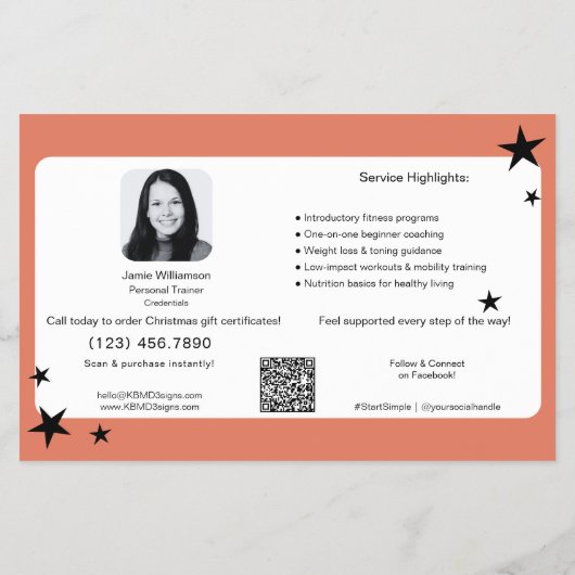 Christmas Fitness Gift Certificate Promotion チラシ (裏面)