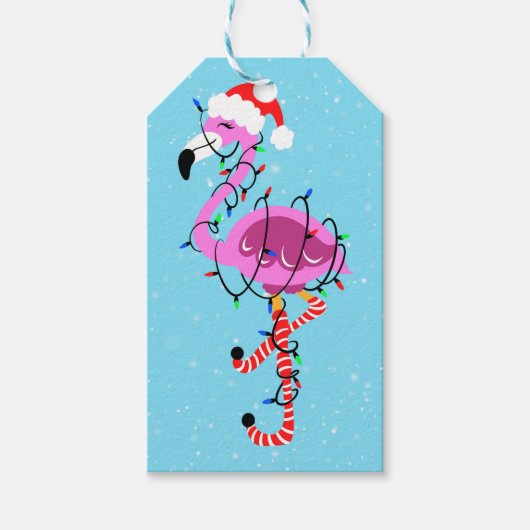Christmas Flamingo ギフトタグ (正面)