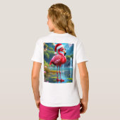 Christmas Flamingo As Santa Claus-47476 Tシャツ (裏面フル)