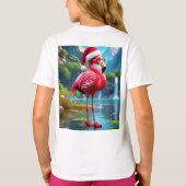 Christmas Flamingo As Santa Claus-47476 Tシャツ (裏面)