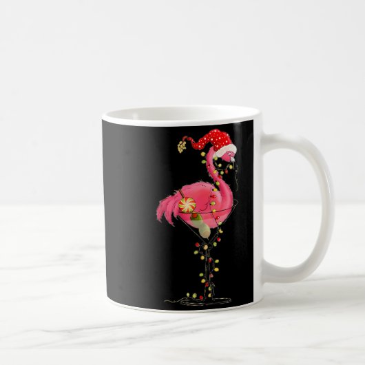 Christmas Flamingo In Martini Gl For Trocal Holida コーヒーマグカップ (右)