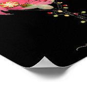 Christmas Flamingo In Martini Gl For Tropical Holi ポスター (角)