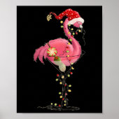 Christmas Flamingo In Martini Gl For Tropical Holi ポスター (正面)