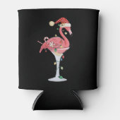 Christmas Flamingo Lights Xmas Tropical Animal  缶クーラー (正面)