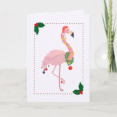 Christmas Flamingo Santa Hat カード (正面)