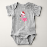 Christmas Flamingo, Santa Hat,クリスマスオーナメント ベビーボディスーツ<br><div class="desc">かわいいおもしろいとサンタ帽子とクリスマスオーナメントとフラミンゴの愛らしいデザイン。トレンディーモダンギフト、クリスマスや新年のお祝いに最適。</div>