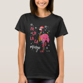 Christmas Flamingo Santa Hat Xmas Lights Flamingo  Tシャツ (正面)