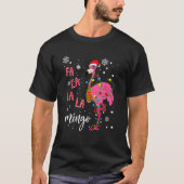 Christmas Flamingo Santa Hat Xmas Lights Flamingo  Tシャツ (正面)