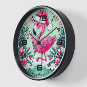 Christmas Flamingo Sublimation Clipart-10424 壁時計 (傾斜)