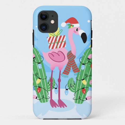 Christmas Flamingo with Cactus Case-Mate iPhoneケース (裏面)