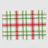 Christmas Flannel Plaid Tartan Design - White  ゴルフタオル (横)