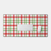 Christmas Flannel Plaid Tartan Design - White  デスクマット (キーボード&マウス)