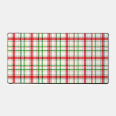 Christmas Flannel Plaid Tartan Design - White  デスクマット (正面)