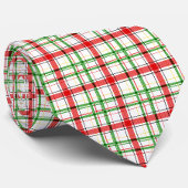 Christmas Flannel Plaid Tartan Design - White  ネクタイ