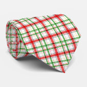 Christmas Flannel Plaid Tartan Design - White  ネクタイ (ロール)
