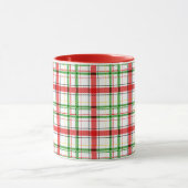 Christmas Flannel Plaid Tartan Design - White  マグカップ (中央)