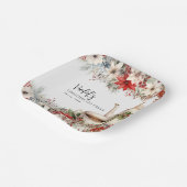 Christmas Floral Afternoon Tea Holiday Party ペーパープレート (傾斜あり)