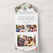 Christmas Floral All in One Keepsake Photo Card オールインワン招待状 (内側)