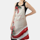 Christmas Floral Candy Canes Holiday Apron エプロン (インサイチュ)