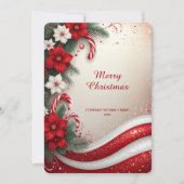 Christmas Floral Candy Canes Holiday Card シーズンカード (正面)
