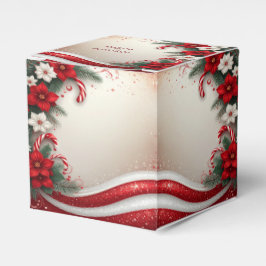 Christmas Floral Candy Canes Holiday Favor Box フェイバーボックス