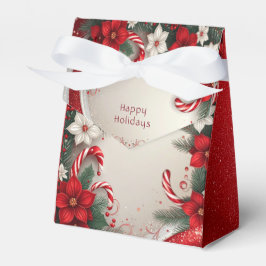 Christmas Floral Candy Canes Holiday Gift Box フェイバーボックス