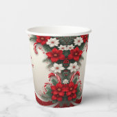 Christmas Floral Candy Canes Holiday Paper Cups 紙コップ (裏面)