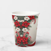 Christmas Floral Candy Canes Holiday Paper Cups 紙コップ (正面)