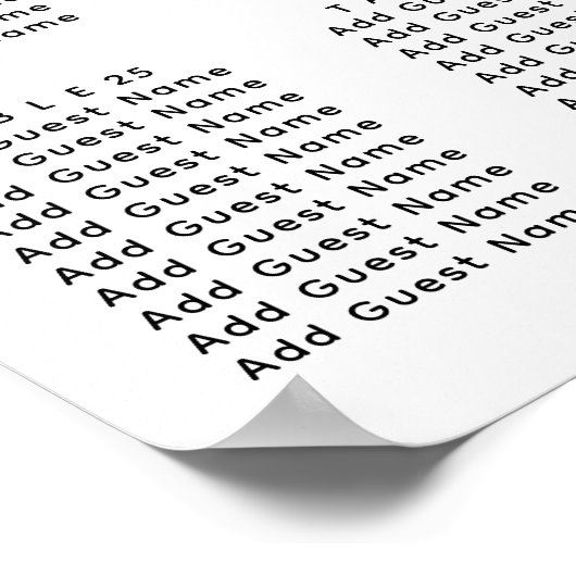 Christmas Floral Foliage Wedding 30 Table Seating ポスター (角)