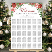 Christmas Floral Foliage Wedding 30 Table Seating ポスター