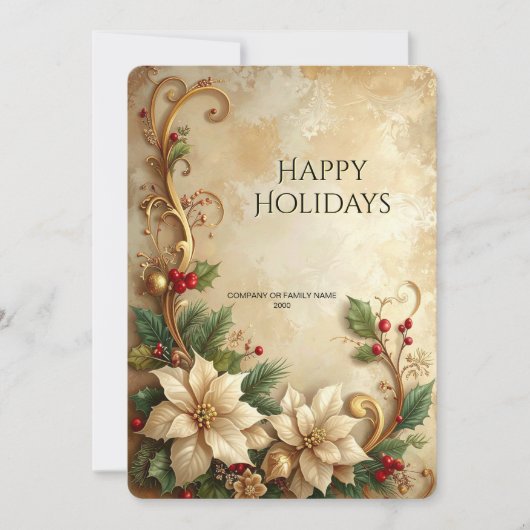 Christmas Floral Holiday Card シーズンカード (正面)